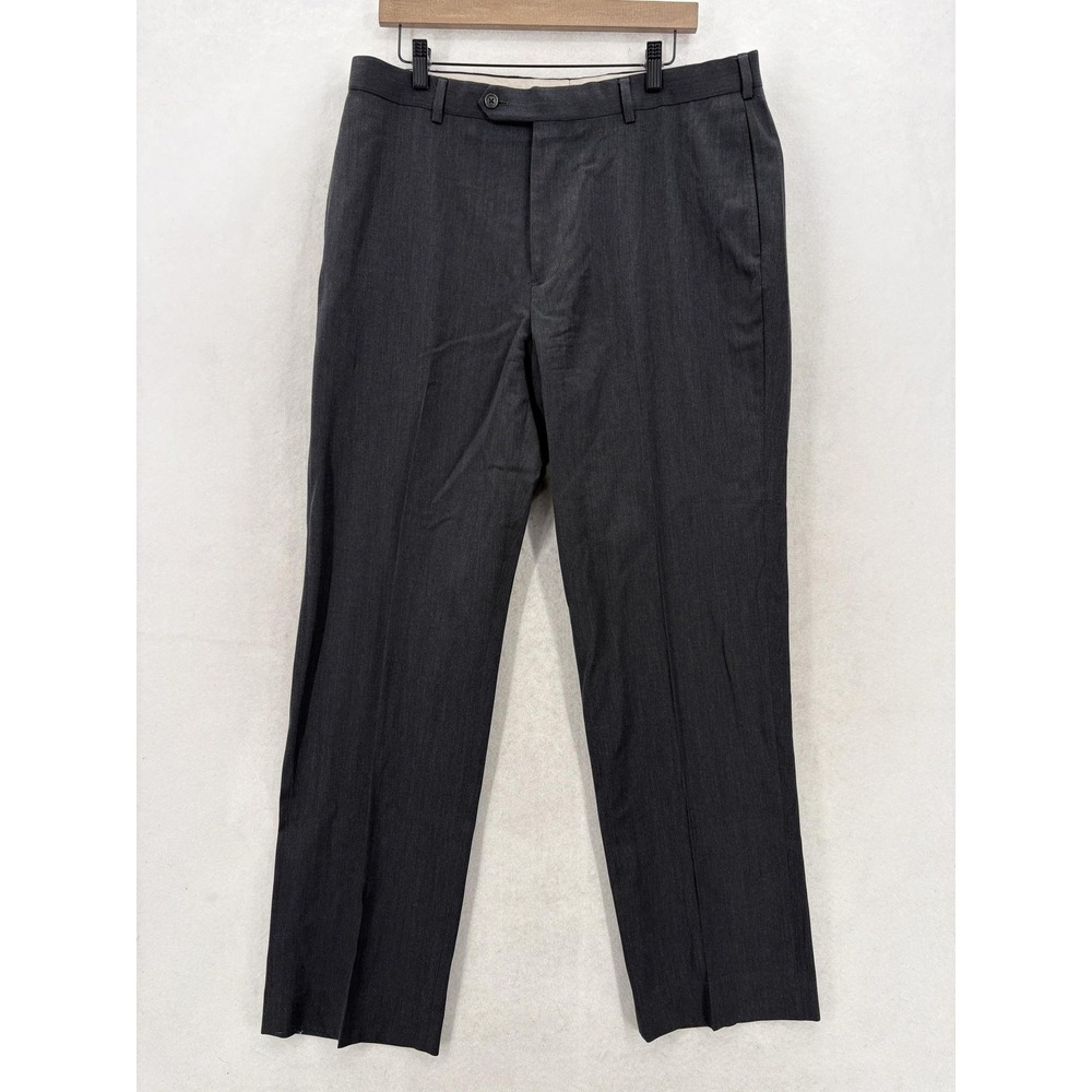Brooks Brothers Madison Dress Pants Mens 37x32 Gray Wool Classic Fit Lined Work